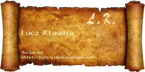 Lucz Klaudia névjegykártya